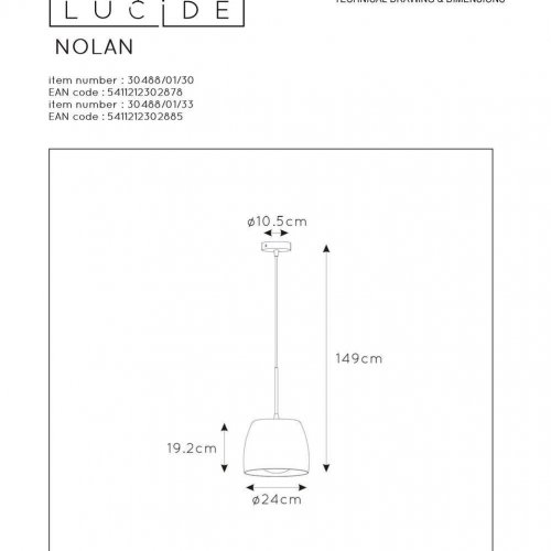 Подвесной светильник Lucide Nolan 30488/01/30