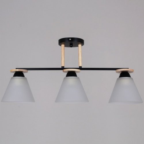 Потолочная люстра  11630-0.3-03 BK+WOOD