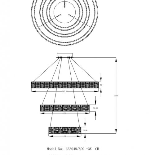 Подвесная люстра Afina LE3048/800-3K CH
