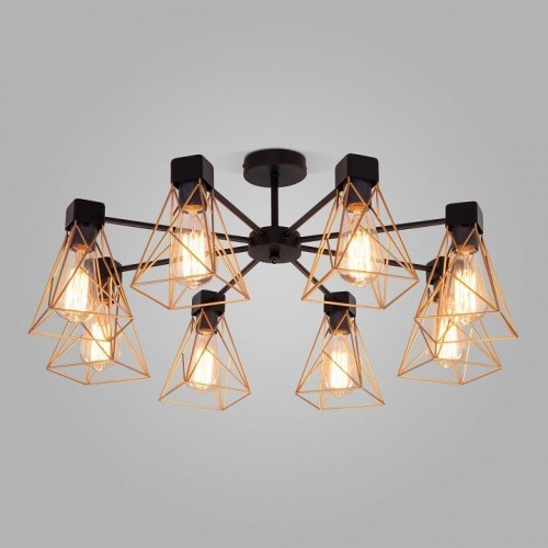 Потолочная люстра Eurosvet Trappola 70107/8 черный/латунь Потолочная люстра Eurosvet Trappola 70107/8 черный/латунь