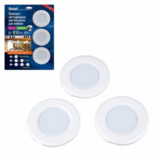 Мебельный светодиодный светильник (UL-00002887) Uniel ULM-F40-6W/4200K/DIM Sensor IP20 White Мебельный светодиодный светильник (UL-00002887) Uniel ULM-F40-6W/4200K/DIM Sensor IP20 White