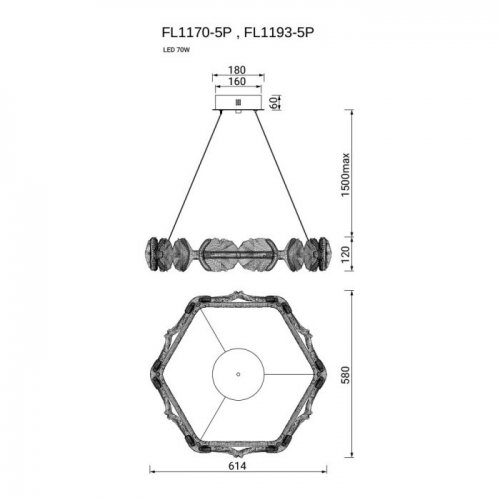 Подвесной светильник Pianta FL1170-5P Подвесной светильник Pianta FL1170-5P