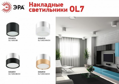 Накладной светильник Эра OL7 GX53 GD/CH Б0048532