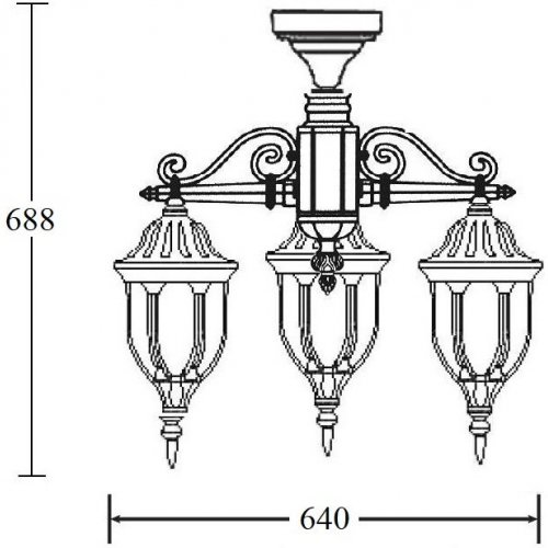 Потолочный светильник уличный Oasis Light GENUYA 92170A/3 Bl Потолочный светильник уличный Oasis Light GENUYA 92170A/3 Bl