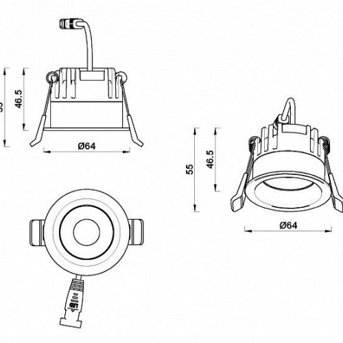 Точечный светильник Mars 107-7W-D64-3000K-24DG-BK