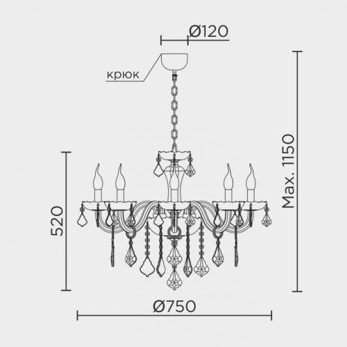 Подвесная люстра ML.7151.8P Подвесная люстра ML.7151.8P