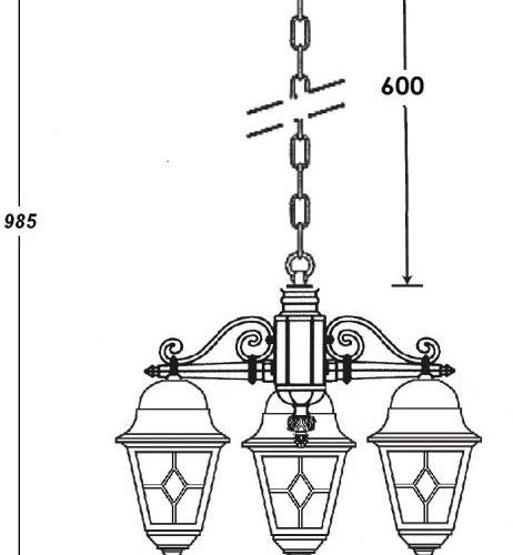 Уличный светильник подвесной QUADRO M lead GLASS 79970MlgW/3 Bl Уличный светильник подвесной QUADRO M lead GLASS 79970MlgW/3 Bl