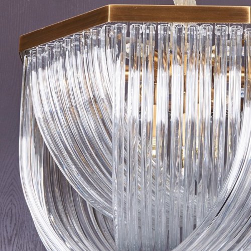 Подвесная люстра DeLight Collection Murano Glass A001-554 L9 brass/clear