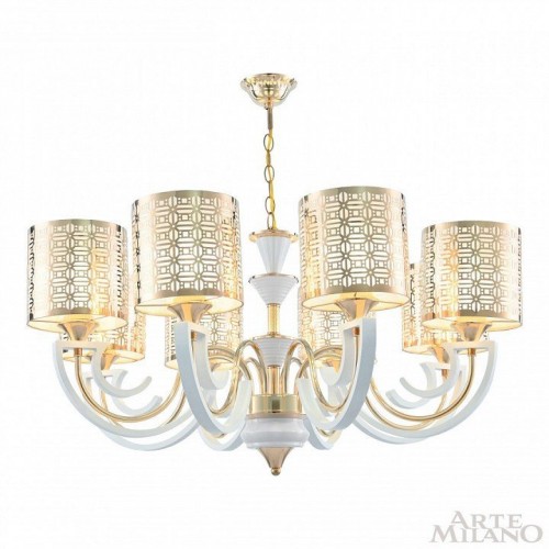 Подвесная люстра Arte Milano Florentia-8857 308857/8 Wh/Gd Подвесная люстра Arte Milano Florentia-8857 308857/8 Wh/Gd
