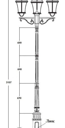 Наземный фонарь ROMA L 95210LB 02C E7 Bl