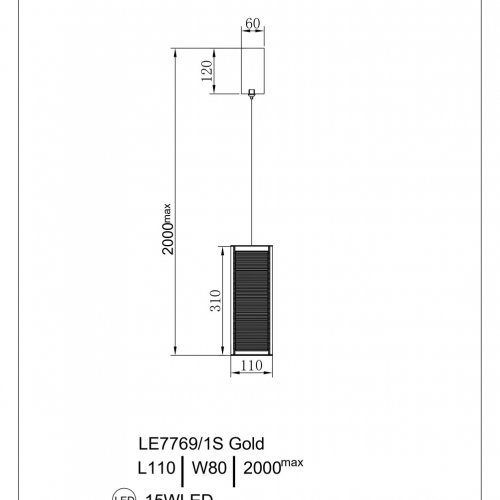 Подвесной светильник Lumiere LE7769/1S Gold