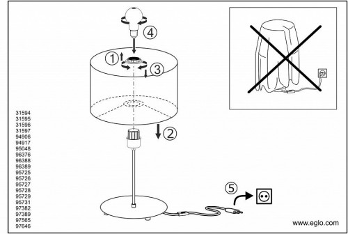 Настольная лампа Eglo Viserbella 97646