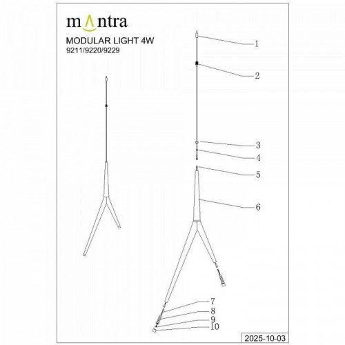 Подвесной светильник Mantra Arrecife 9220 Подвесной светильник Mantra Arrecife 9220
