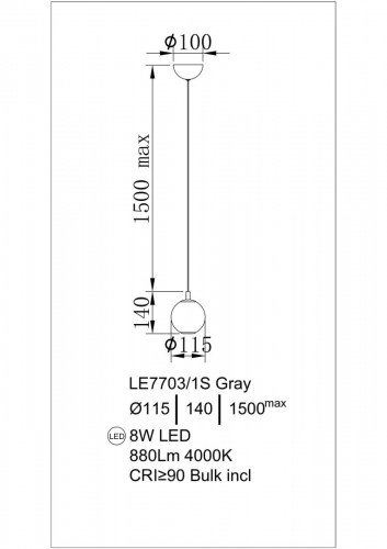 Подвесной светильник Aurore LE7703/1S Chrome