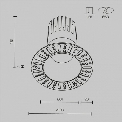 Точечный светильник Maytoni Dip DL122-15W-3K-TRS-B