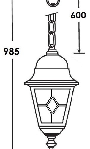 Уличный светильник подвесной Oasis Light QUADRO M lead GLASS 79905MlgG Bl