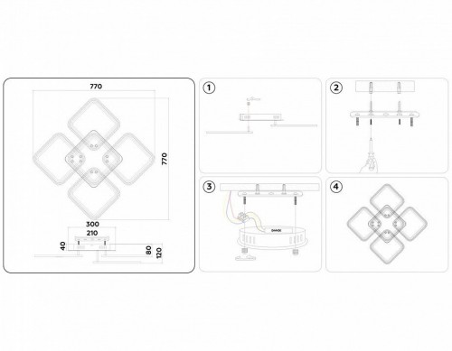 Потолочная светодиодная люстра Ambrella light Original FA5301
