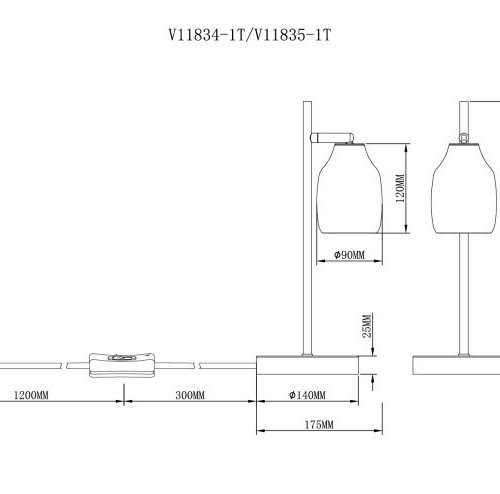 Интерьерная настольная лампа Adalina V11834-1T