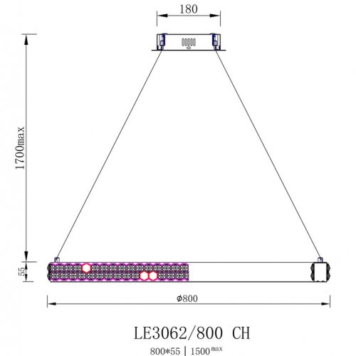 Подвесная люстра Katy LE3062/800 CH
