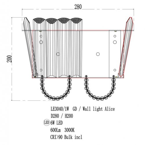 Бра Jade LE3040/1W GD