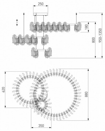 Подвесной светильник Bogate's Farfalla 90374/3 Подвесной светильник Bogate's Farfalla 90374/3