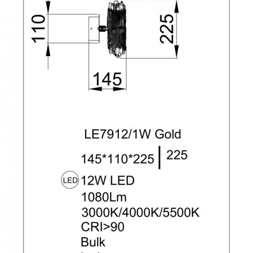 Бра Elizabeth LE7912/1W Gold