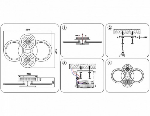 Потолочная светодиодная люстра Ambrella light Ice FA2951