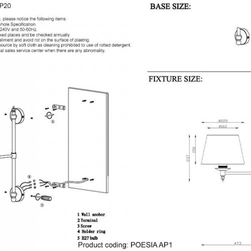 Бра Crystal Lux Poesia AP1 Chrome Бра Crystal Lux Poesia AP1 Chrome