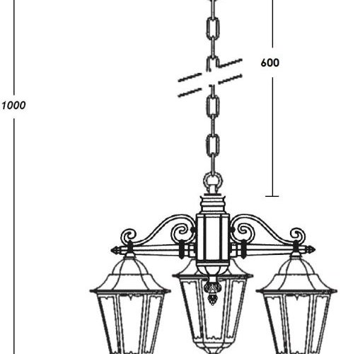 Уличный светильник подвесной Oasis Light PETERSBURG M 79870M/3 Bl