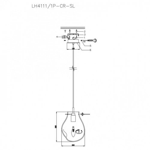 Подвесной светильник Lumien Hall Nertus LH4111/1P-CR-SL