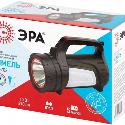 Светодиодный фонарь ЭРА АР PA-702 Шмель прожекторный аккумуляторный красный маяк боковой свет powerbank Б0070019 Светодиодный фонарь ЭРА АР PA-702 Шмель прожекторный аккумуляторный красный маяк боковой свет powerbank Б0070019