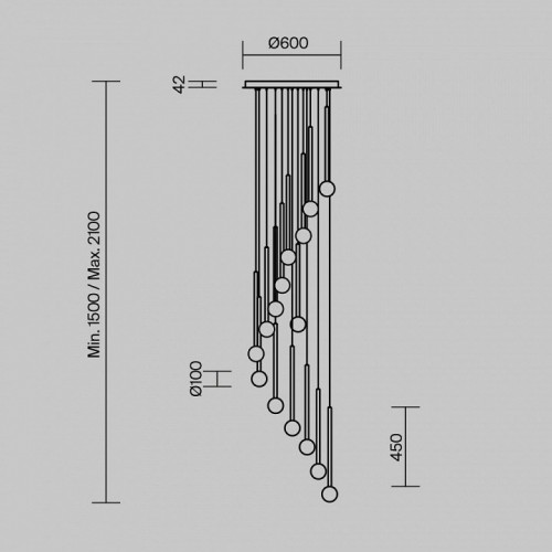 Подвесной светильник Maytoni Bubble dream MOD383PL-L40BBS3K