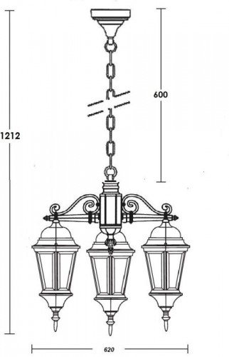 Уличный светильник подвесной Oasis Light ASTORIA 2 91470L/3 cover Bl