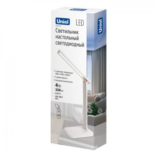 Настольная лампа Uniel ULM-D607 4W/3000-6000K/Dim White UL-00010743