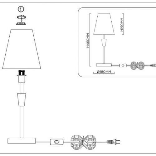 Интерьерная настольная лампа Ambrella light High Light LH75057 Интерьерная настольная лампа Ambrella light High Light LH75057