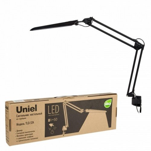 Настольная лампа (10608) Uniel TLD-524 Black/LED/500Lm/4500K/Dimmer Настольная лампа (10608) Uniel TLD-524 Black/LED/500Lm/4500K/Dimmer