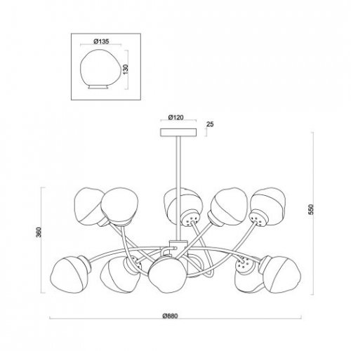 Потолочная люстра Freya Volani FR8017PL-10MG Потолочная люстра Freya Volani FR8017PL-10MG