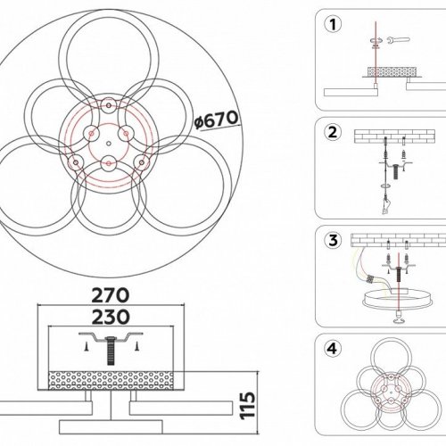 Потолочная люстра Ambrella light Acrylica FA3844 Потолочная люстра Ambrella light Acrylica FA3844