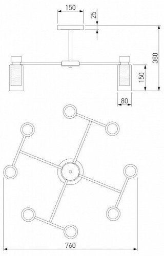 Потолочная люстра Eurosvet Amado 70115/8 черный Потолочная люстра Eurosvet Amado 70115/8 черный