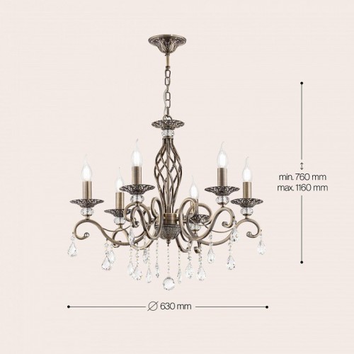 Подвесная люстра Maytoni Elegant Arm247 RC247-PL-06-R Подвесная люстра Maytoni Elegant Arm247 RC247-PL-06-R