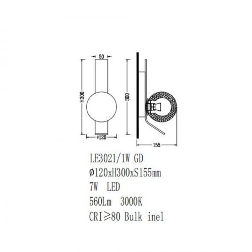 Бра Air LE3021/1W GD