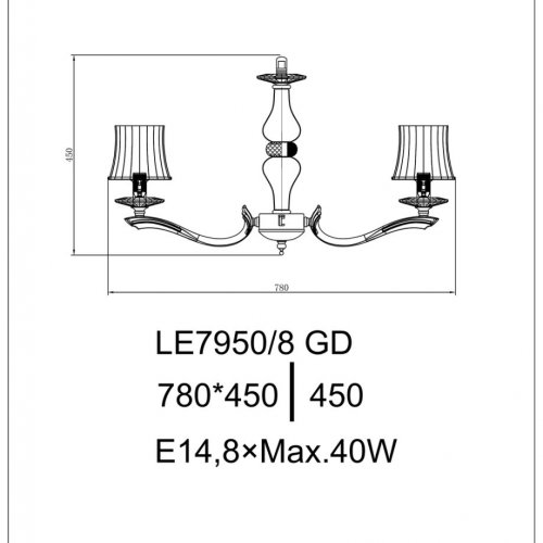 Подвесная люстра Giorgia LE7950/8 GD