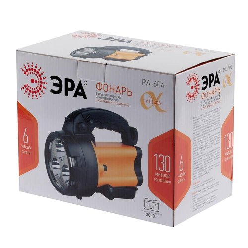 Фонарь-прожектор светодиодный ЭРА аккумуляторный 225х180 300 лм PA-604