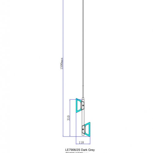 Подвесной светильник Tina LE7906/2S Dark Grey