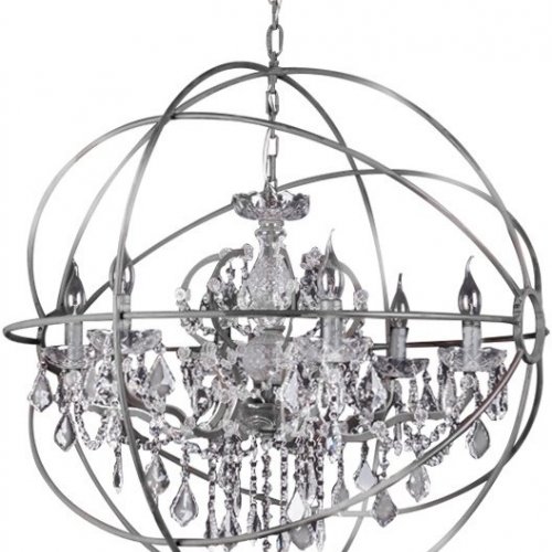 Подвесная люстра DeLight Collection Foucault S Orb 5014-D6 chrome