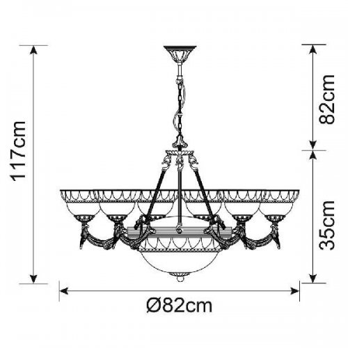 Подвесная люстра Arte Lamp Windsor A3777LM-6-2AB