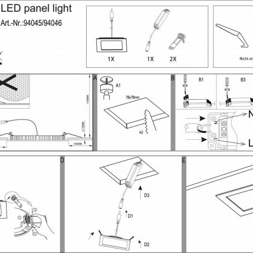 Встраиваемый светильник Eglo Fueva 1 94046 Встраиваемый светильник Eglo Fueva 1 94046