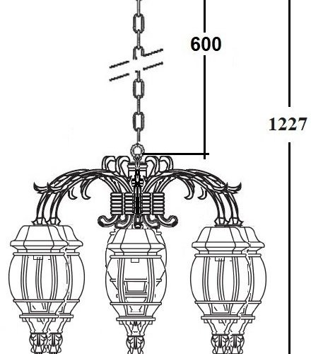 Уличный светильник подвесной Oasis Light AMERICA L 83470L/6/16 Bl