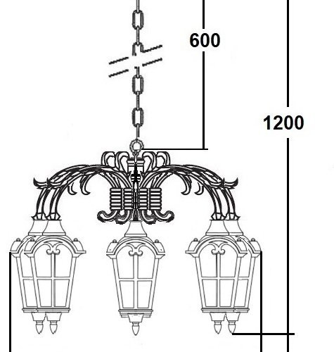 Уличный светильник подвесной Oasis Light PORTO 86170/6 16 R