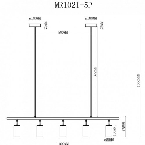 Подвесной светильник MyFar Dereck MR1021-5P